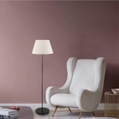 Apliqa Flora Tekli Beyaz Şapkalı Siyah Dekoratif Modern Tasarım Retro Salon Lambader - 2