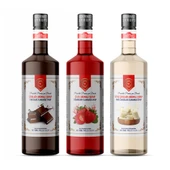 Nish Çikolata Çilek Beyaz Çikolata Şurupları 3 x 700 ML-P thumbnail 1