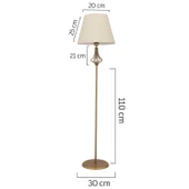 Josefa Beyaz Şapkalı Eskitme Modern Tasarım Ayaklı Abajur Lamba Metal Lambader thumbnail 5