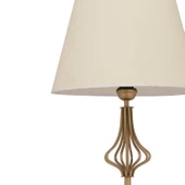 Josefa Beyaz Şapkalı Eskitme Modern Tasarım Ayaklı Abajur Lamba Metal Lambader thumbnail 4