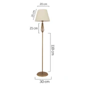 Bolivia Beyaz Şapkalı Eskitme Modern Tasarım Ayaklı Abajur Lamba Metal Lambader thumbnail 5