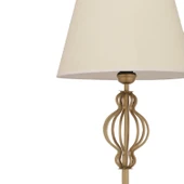 Helezon Beyaz Şapkalı Eskitme Modern Tasarım Ayaklı Abajur Lamba Metal Lambader thumbnail 4