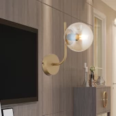 Apliqa Lowel Tekli Eskitme Bal Camlı Modern Yatak Başı Salon Aplik - 1