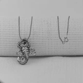 Akrep Büyük Boy 925 Ayar Gümüş Erkek Kolye thumbnail 1