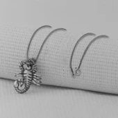 Akrep Büyük Boy 925 Ayar Gümüş Erkek Kolye thumbnail 2