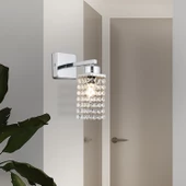 Apliqa Peter Krom Kristal Taşlı Koridor, Yatak Başı, Oturma Odası Salon Aplik - 1