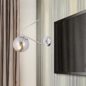 Mildred Tekli Krom Duvar Lambası Yatak Odası-Yatak Başı-Banyo İçin Modern Aplik thumbnail 1