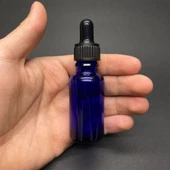 20Ml Mavi Cam Damlalıklı Şişe , Siyah Plastik Kapak , 20 Cc Mavi Cam Damlalıklı Şişe x 6 Adet thumbnail 1