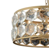 Apliqa Roman 5'li Yuvarlak Eskitme Kristalli Taşlı Modern Tasarım Kristal Salon Avize - 4