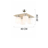 Apliqa Atlas 4 Lü Kahve Kare Modern Genç Odası Mutfak- Banyo Mutfak Salon Spot Avize - 6