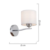 Keria Tekli Beyaz Şapkalı Krom Duvar Lambası Yatak Odası-yatak Başı-banyo Için Modern Aplik thumbnail 5