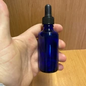 50Ml Mavi Cam Damlalıklı Şişe , Siyah Plastik Kapak , 50 Cc Mavi Cam Damlalıklı Şişe x 6 Adet thumbnail 1