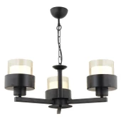 Apliqa Carla 3 Kollu Siyah Modern Genç Odası Mutfak Oturma Odası Retro Salon Avize - 4