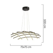 Apliqa Brian Mat Siyah Boyalı 3000K 92 Watt Sarkıt Salon Oturma Odası Ledli Avize thumbnail 3