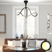 Apliqa Helin Siyah 50 Watt Sarkıt 3 Renkli Ledli Modern Mutfak Banyo Led Salon Sarkıt Avize thumbnail 1