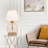 Apliqa Lampon Beyaz Şapkalı Eskitme Masa Lambası Modern Tasarım Salon-Yatak Odası Abajur - 1