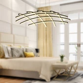 Apliqa Brian Mat Siyah Boyalı 3000K 92 Watt Sarkıt Salon Oturma Odası Ledli Avize thumbnail 1