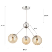 Meyo 3Lü Krom Bal Camlı Modern Genç Odası Yatak Odası Salon Avize thumbnail 8