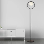 Apliqa Falez Siyah Beyaz Camlı Modern Dekoratif Tasarım Metal Lambader - 1