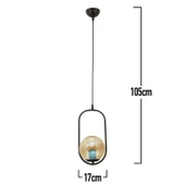 Lorin Tekli Siyah Bal Camlı Modern Sarkıt Mutfak Salon Sarkıt Avize thumbnail 5