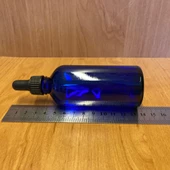 100Ml Mavi Cam Damlalıklı Şişe , Siyah Plastik Kapak , 100 Cc Mavi Cam Damlalıklı Şişe x 6 Adet - 3