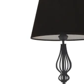 Hefina Siyah Şapkalı Siyah Modern Tasarım Ayaklı Abajur Lamba Metal Lambader thumbnail 4