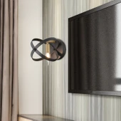 Caliope Eskitme Duylu Siyah Modern Oturma Odası, Koridor, Yatak Başı, Salon Aplik thumbnail 1