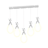Apliqa Vojens 5'li Sıralı Krom Ledli 67 Watt Kelebek Detaylı Modern Koridor, Yatak Odası Salon Sarkıt Led Avize - 2