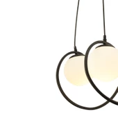 Apliqa Jarry 3Lü Beyaz Camlı Siyah Modern Tasarım Yemek Masası Üstü Salon Avize thumbnail 3