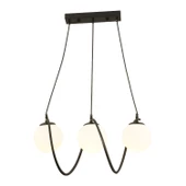 Apliqa Jarry 3Lü Beyaz Camlı Siyah Modern Tasarım Yemek Masası Üstü Salon Avize thumbnail 2