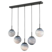 Apliqa EFSER 5Lİ SIRALI AVİZE Modern Oturma Odası Salon Sarkıt Avize thumbnail 3