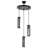 Apliqa Natali 3 Lü Siyah Kristalli, Taşlı Modern Tasarım Kristal Salon Sarkıt Avize thumbnail 3