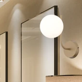 Apliqa Lowel Tekli Eskitme Beyaz Camlı Modern Yatak Başı Salon Aplik - 1