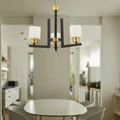 Torqu 3 Lü Siyah Eskitme Modern Yatak Odası Mutfak Oturma Odası Salon Avize thumbnail 2