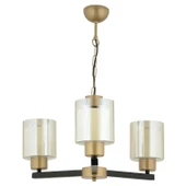 Apliqa Jade 3 Lü Avize Eskitme Siyah Boyalı Çift Camlı Modern Genç Odası Yatak Odası Retro Salon Avize thumbnail 7