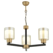 Apliqa Jade 3 Lü Avize Eskitme Siyah Boyalı Çift Camlı Modern Genç Odası Yatak Odası Retro Salon Avize thumbnail 6