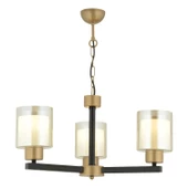 Apliqa Jade 3 Lü Avize Eskitme Siyah Boyalı Çift Camlı Modern Genç Odası Yatak Odası Retro Salon Avize thumbnail 3