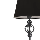 Apliqa Helezon Siyah Şapkalı Siyah Modern Tasarım Ayaklı Abajur Lamba Metal Lambader - 4