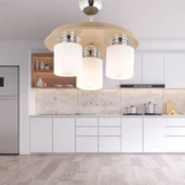Apliqa Atlas 3 Lü Yuvarlak Kahve Modern Genç Odası Mutfak- Banyo Mutfak Salon Spot Avize - 1