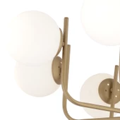 Apliqa Lowel 8'Li Eskitme Beyaz Camlı Modern Koridor Yatak Odası Salon Avize thumbnail 4