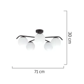 Diaspor 5li Yuvarlak Siyah Modern Sarkıt Genç Odası Yatak odası Retro Salon Avize thumbnail 5