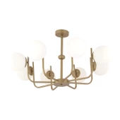 Apliqa Lowel 8'Li Eskitme Beyaz Camlı Modern Koridor Yatak Odası Salon Avize thumbnail 2