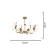 Apliqa Lowel 8'Li Eskitme Beyaz Camlı Modern Koridor Yatak Odası Salon Avize thumbnail 5