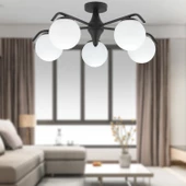 Diaspor 5li Yuvarlak Siyah Modern Sarkıt Genç Odası Yatak odası Retro Salon Avize thumbnail 1