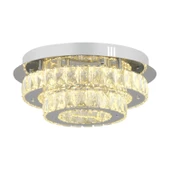 Apliqa Ardenia 2 Katlı Krom 3 Renkli 70 Watt Kristalli Ledli Modern Salon Led Büyük Avize thumbnail 3