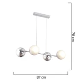 Apliqa BERCA 4LÜ KROM AVİZE Modern Mutfak Yemek Masası Üstü Yatak odası Salon Avize thumbnail 5