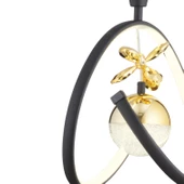 Apliqa Mengü Tekli Siyah Gold 3 Renkli 36 Watt Ledli Modern Oturma Odası, Koridor, Salon Led Avize thumbnail 4