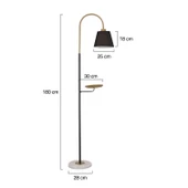 Apliqa Lumina Siyah Şapkalı Eskitme Modern Tasarım Ayaklı Abajur Lamba Metal Lambader - 9