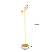 Apliqa Renji 3Lü Gold Boyalı Beyaz Camlı Modern Tasarım Metal Lambader - 5