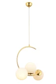 Apliqa Ladre 3Lü Beyaz Camlı Gold Modern Sarkıt, MutfakYatak odası Salon Avize - 3